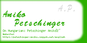 aniko petschinger business card